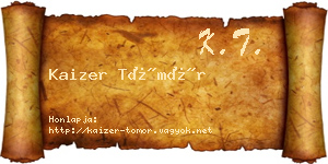 Kaizer Tömör névjegykártya
